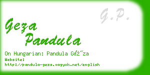 geza pandula business card